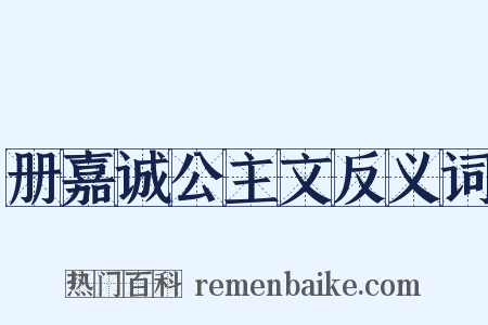 册嘉诚公主文反义词是什么意思的图片